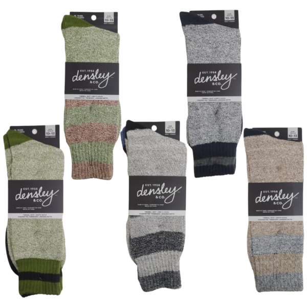 Wholesale Adult Thermal Socks - Assorted Colours (Size: 10-13) - 2-Pack ($3.00 each)