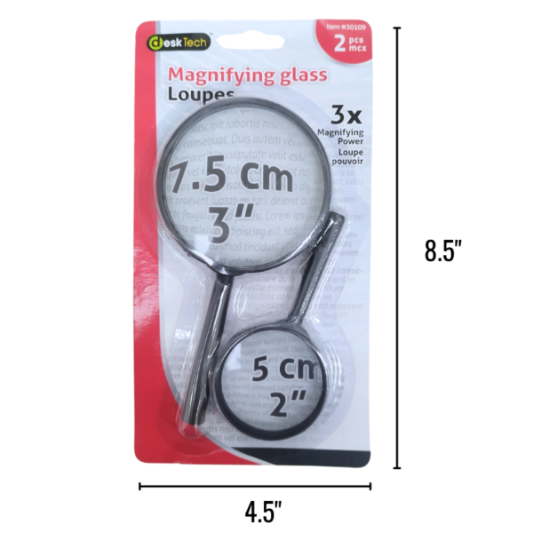 Wholesale Magnifying Glass 3" & 2" - 2-Pack