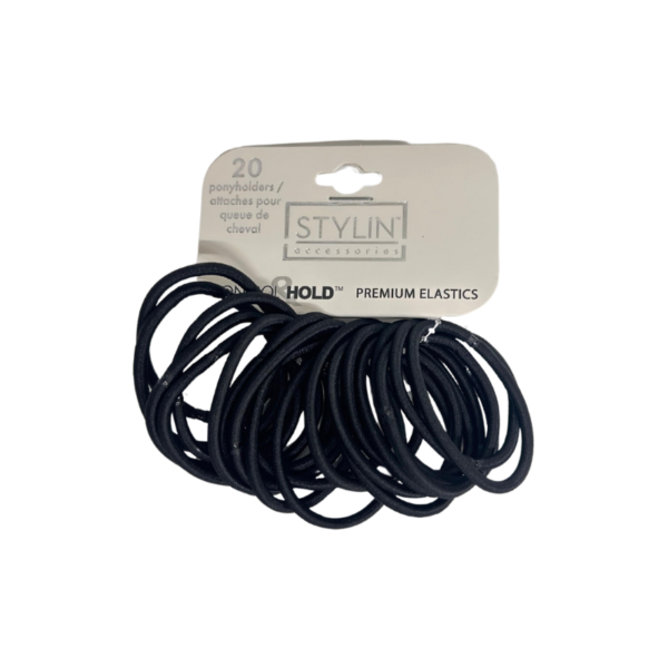 Wholesale Hair Elastics Black – 20-Pack