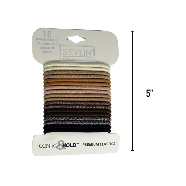 Wholesale Hair Elastics Beige & Brown– 18-Pack