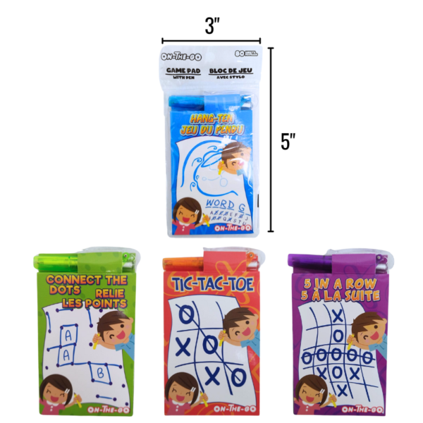 Wholesale Mini On-The-Go Game Pad with a Pen Assorted Styles