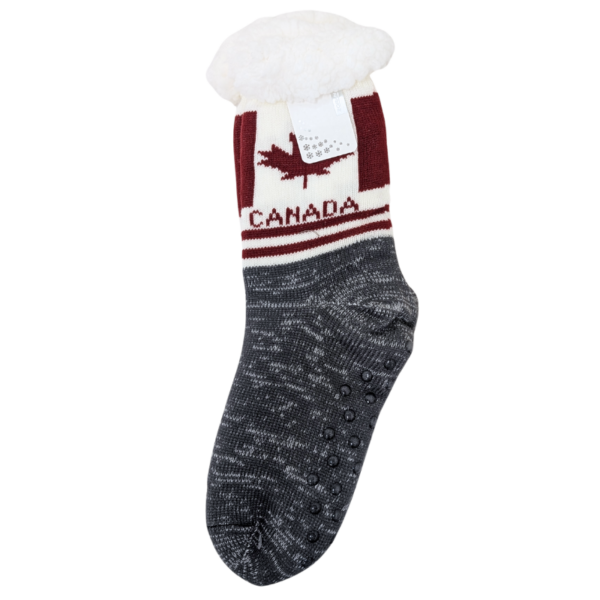 Wholesale Adult Slipper Socks with Grips - Grey