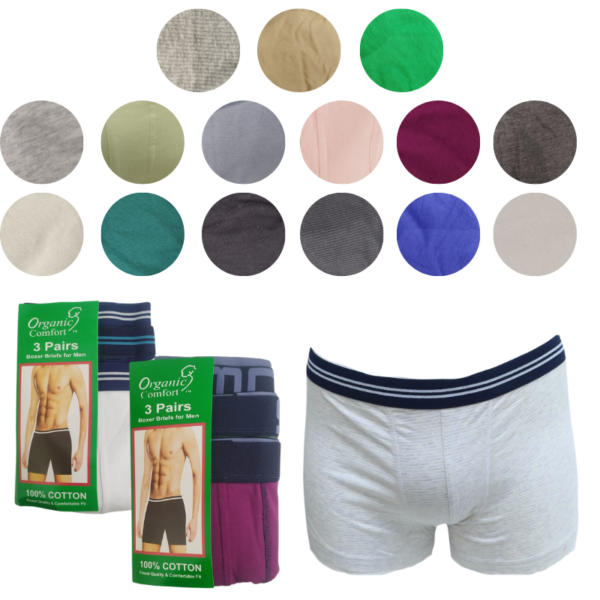 Wholesale Men’s Boxer Briefs, Asst Colours, 3-Pack, Large