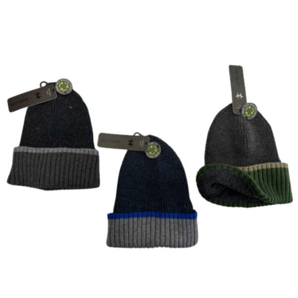 Wholesale Brand Name Adult Striped Cuffed Knit Toque - 3-Colours