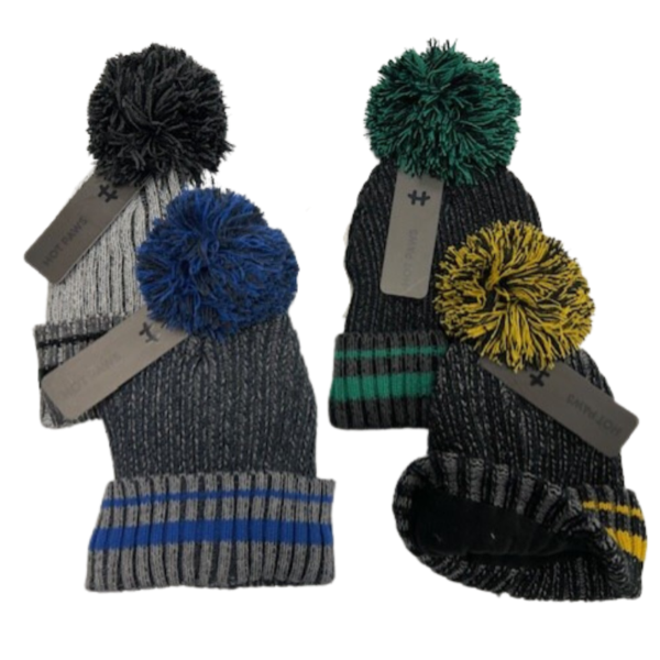 Wholesale Brand Name Youth Toque with Pom-Pom - 4-Colours (7-14 years)