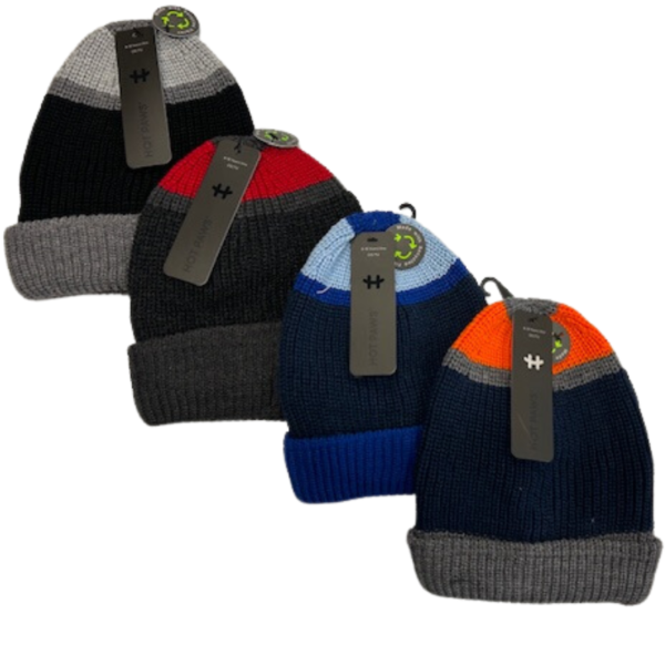 Wholesale Brand Name Youth Toque with Stripe - 4-Colours (7-14 years)