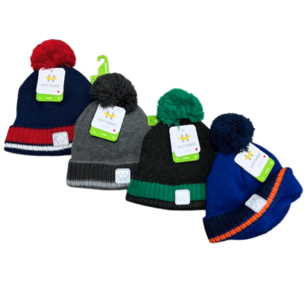 Wholesale Brand Name Children's Striped Toque with Pom-Pom - Assorted Colours (4-6 years)