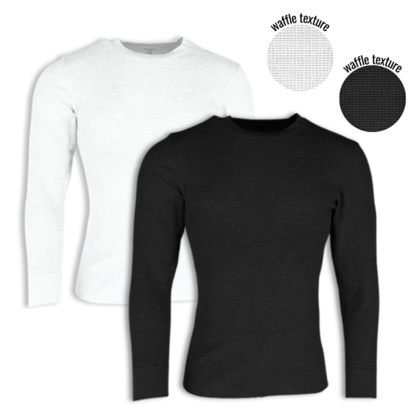 Wholesale Adult Hanes Thermal Top -2 colours-Black &White (Size S-XL)