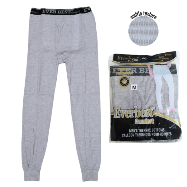 Wholesale Adult Thermal Long Johns - Grey (Size S-XL)