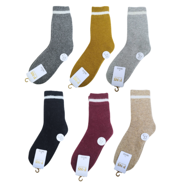 Wholesale Ladies Wool Blend Socks (Size 9-11) - Striped