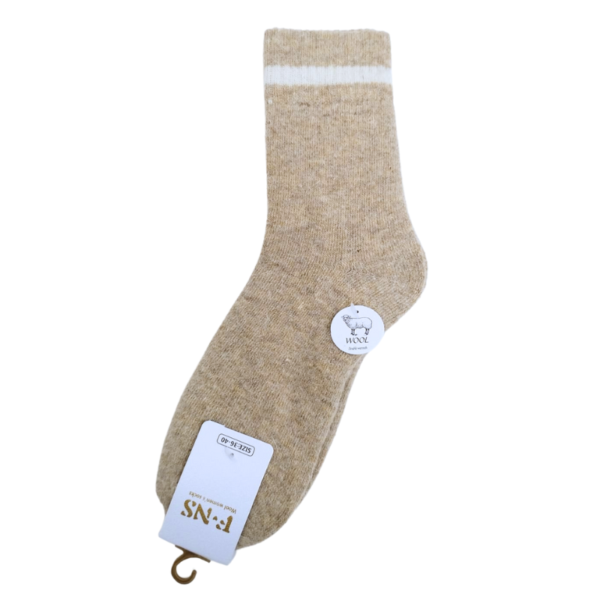 Wholesale Ladies Wool Blend Socks (Size 9-11) - Striped - Image 2