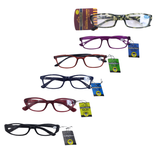 Wholesale Plastic Reading Glasses in Assorted Colours and Strengths