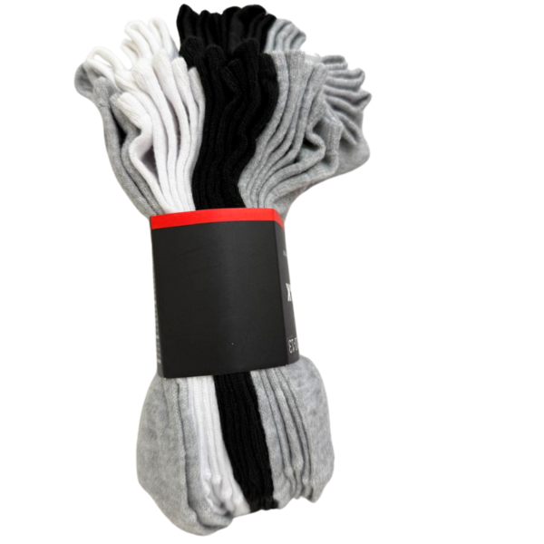 Wholesale Men's Brand Name Airwalk Low-Cut Socks - Grey/Black/White -10-Pack - Size: 10-13 ($0.95 each) - Image 2