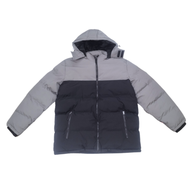 Wholesale Adult Winter Coat with Hood, Size: M-2XL - Black/Charcoal