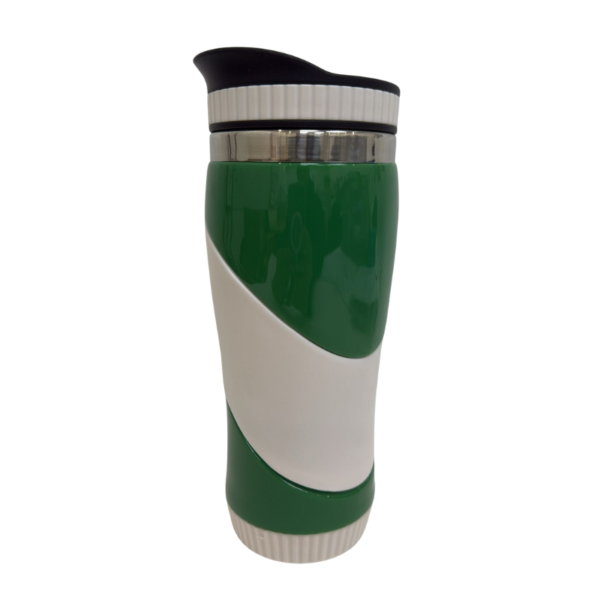Tumbler Green & White Stainless Steel inside-11 oz.