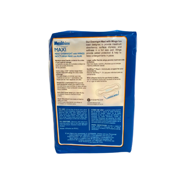 Wholesale Maxi Long Pads- Thin Overnight with Wings - 14pk - Image 3