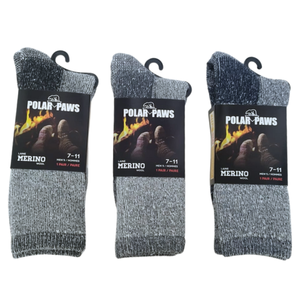 Wholesale Men's Merino Wool Thermal Socks 1-Pack - Asst. Colours (Size 7-11)