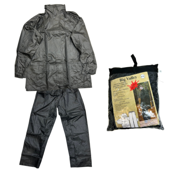 Wholesale Men's 2-Piece Rain Suit With Jacket And Pants - Black (Size M - 2XL)