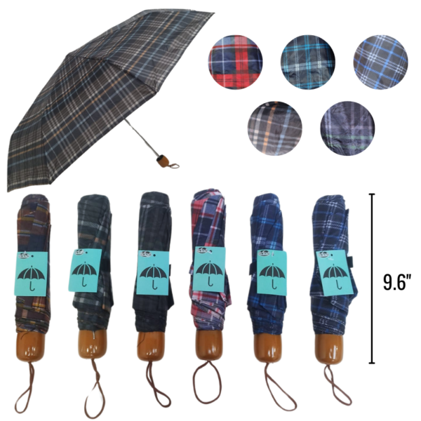 Wholesale Umbrella - Compact 3-Fold Assorted Plaids
