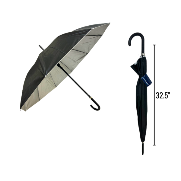 Wholesale Umbrella - Black with U Handle