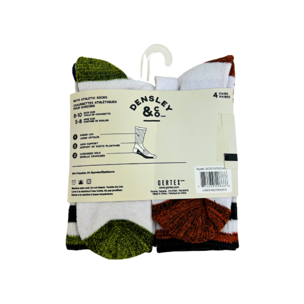 Wholesale Boys' Crew Socks, 4-Pack - Sock Size: 8-10 ($1.50 Each) - Image 2