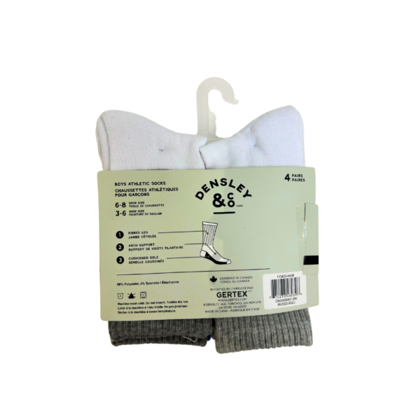 Wholesale Boys' Crew Socks, 4-Pack - Sock Size: 6-8 ($1.50 Each) - Image 2