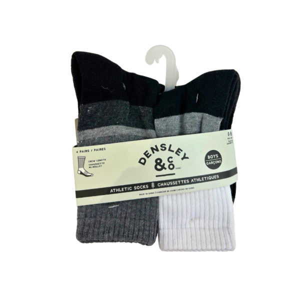 Wholesale Boys' Crew Socks, 4-Pack - Sock Size: 6-8 ($1.50 Each)
