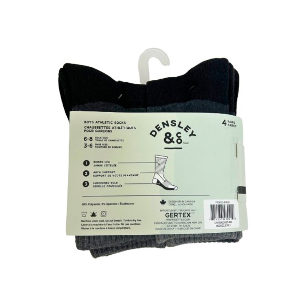 Wholesale Boys' Crew Socks, 4-Pack - Sock Size: 6-8 ($1.50 Each) - Image 2