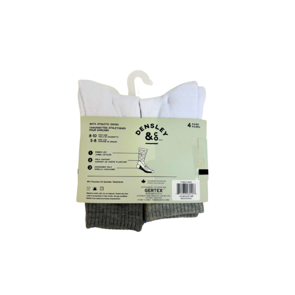 Wholesale Boys' Crew Socks, 4-Pack - Sock Size: 8-10 ($1.50 Each) - Image 2