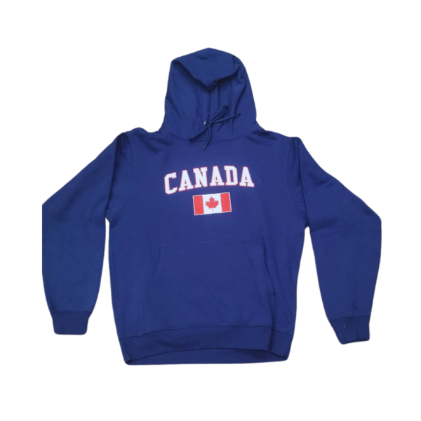 Wholesale Adult Pullover Hoody with Canada logo - Red and Navy (Size: S-XL) - Image 3