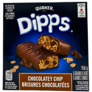 Wholesale Brand Name Quaker Granola Bars Dipps Chocolatey Chip - 5 Pack ($1.20 Each)