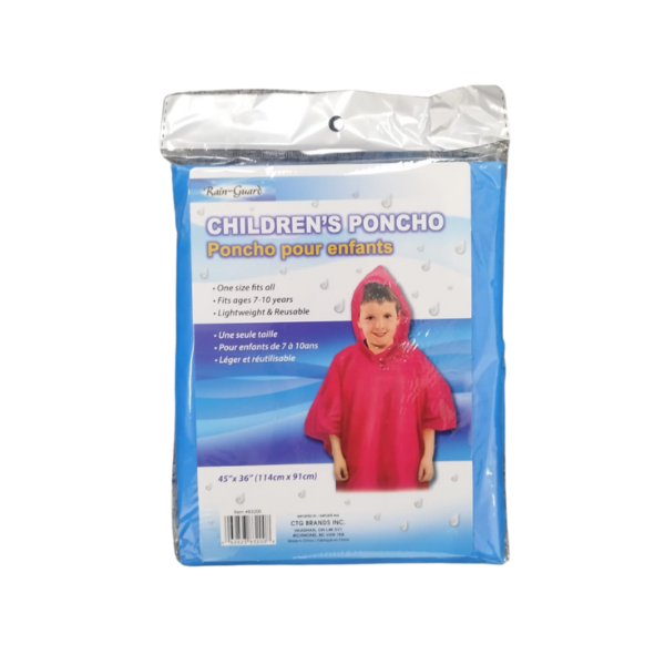 Wholesale Children's Rain Poncho (Size 7-10 years old)
