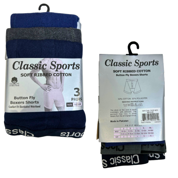 Wholesale Men's 3-Pack Boxer Brief Size - Medium ($3.00 Each)
