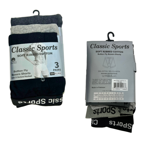 Wholesale Men's 3-Pack Boxer Brief Size - 2X-Large ($3.00 Each)