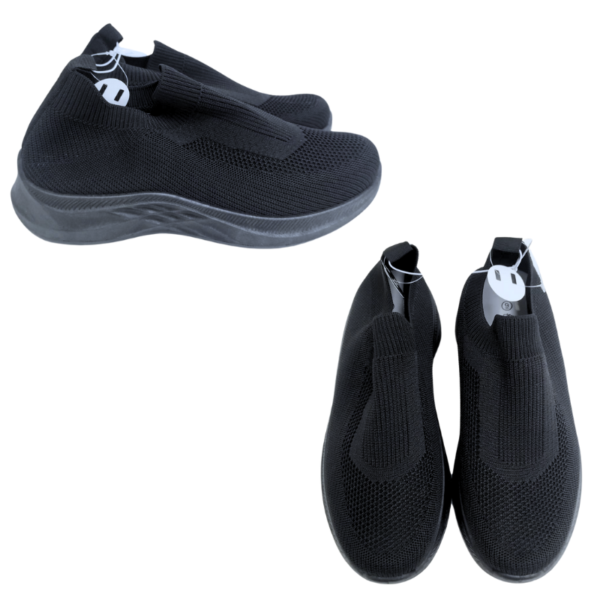 Wholesale Men's Knit Slip-On Runners - Black (Size 7-12)