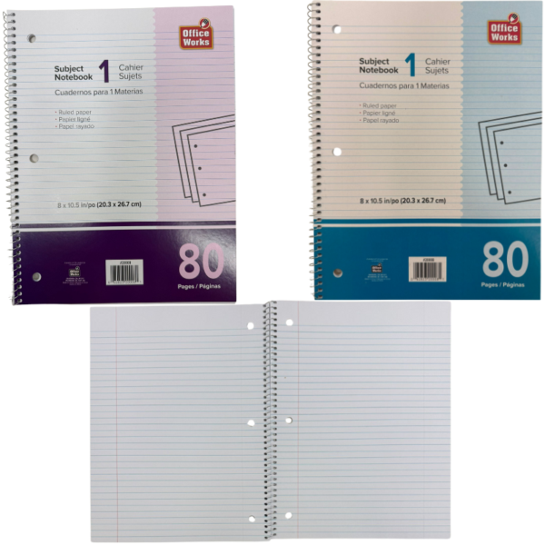 Wholesale Coiled Notebook - 80 Pages (Size 8" x 10.5") - Image 2