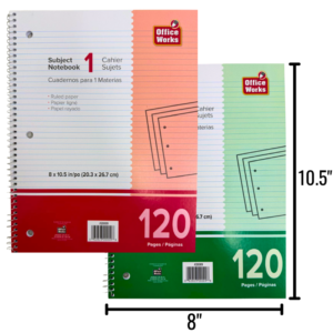 Coil Notebook - 8 x 10.5 - 120 Pages