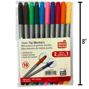 Wholesale Dual Tip Markers, 10-Pack ($0.30 each)