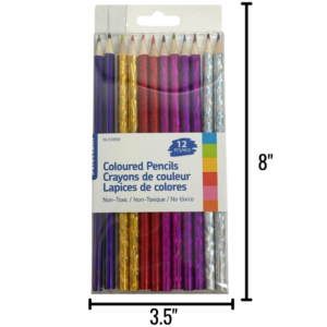 12 Colour Pencils, Pre-Sharpened Sparkle