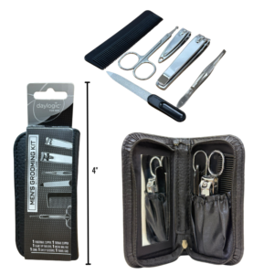 Manicure set on white background