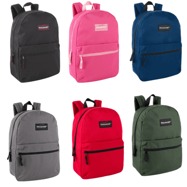 Wholesale 17" Backpack- 12 Asst. Colours - Image 2