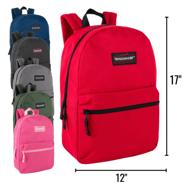 Backpack on white background in assorted c olours