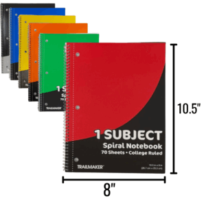 COIL NOTEBOOK - 70 SHEET 10.5 X 8