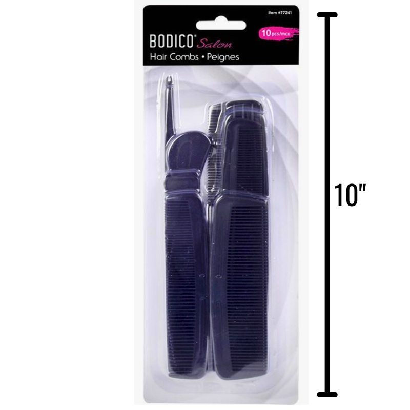 Wholesale Assorted Comb, Black - 10-Pack ($0.30 Each)