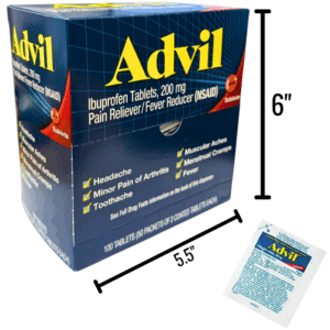 Advil Ibuprofen Tablets 200mg – 2 x 50-Count Dispensers