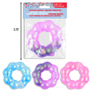 SQUISHY DONUT BRACELET - 3.85"X 1" - 3 ASST COLS