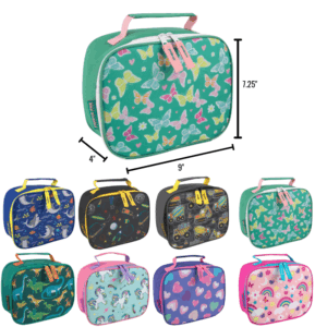 Wholesale Insulated Kids Lunch Bag (7.25x 9"x 4") Assorted Prints