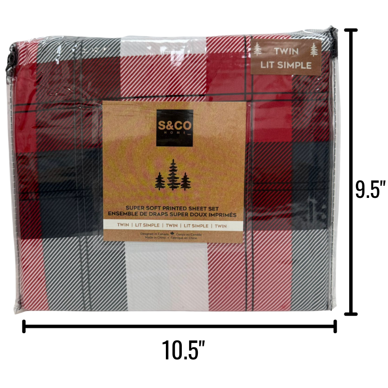 Wholesale Twin Bed Sheet Set, 3-Pieces – Plaid