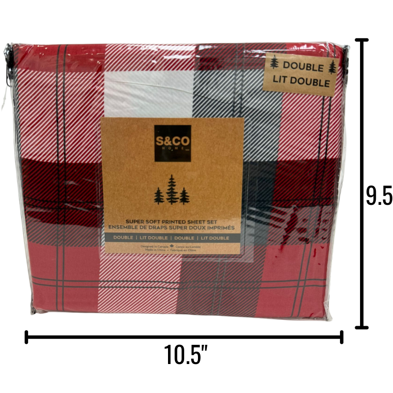 Wholesale Double Bed Sheet Set, 4-Pieces – Plaid