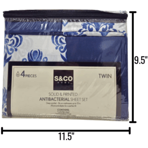 TWIN SHEET SET 4PC NAVY - SOLID / PRINTED